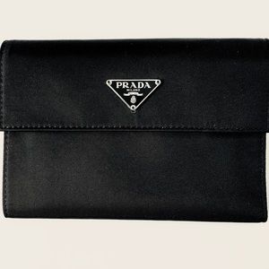 Prada Black Leather Bifold Wallet